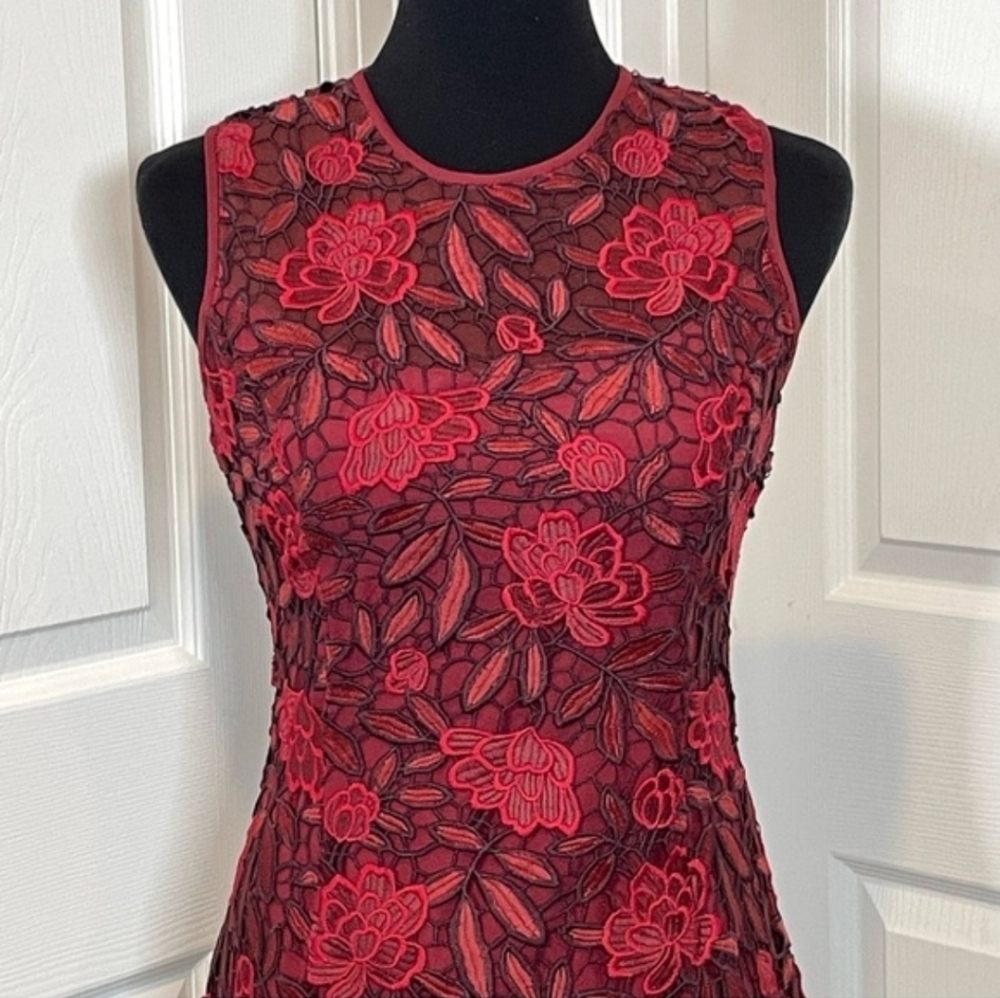 White House Black Market Red Lace Dress - Picture 4 of 6